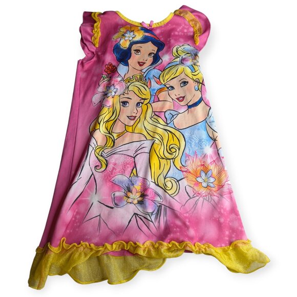 Disney Princess Pink Nightgown with Yellow Trim Girls Size Small - Picture 1 of 10